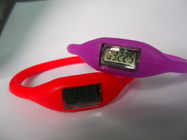 Czerwony / Purpurowy Sport Watch Silicon Krokomierz z wyświetlaczem LCD dla dziewcząt / chłopców