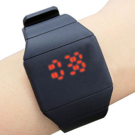 Dotykowy krzemu Wristband Watch Digital Red Led Ekran Zegarki sportowe