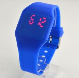 Blue / White Fashion silikonowy Zegarek LED 100% silikonowy pasek dla chłopców i dziewcząt