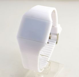 Blue / White Fashion silikonowy Zegarek LED 100% silikonowy pasek dla chłopców i dziewcząt