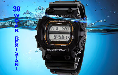 Skmei Plac sportowy zegarek cyfrowy EL Backlight Buckle męskie zegarki