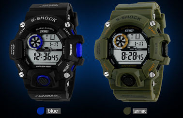 EL Backlight Budzik Sport Watch 12/24 godziny Mans Zegarki cyfrowe