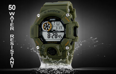 EL Backlight Budzik Sport Watch 12/24 godziny Mans Zegarki cyfrowe