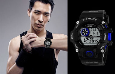 EL Backlight Budzik Sport Watch 12/24 godziny Mans Zegarki cyfrowe