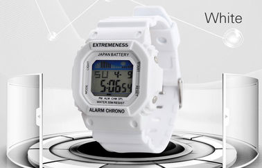 Eleganckie damskie Biały zegarek cyfrowy ABS Case 12/24 Zegarki na rękę hr