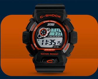 5 ATM Wielofunkcyjny cyfrowy zegarek wodoodporny LCD Wrist Watch