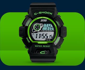 5 ATM Wielofunkcyjny cyfrowy zegarek wodoodporny LCD Wrist Watch