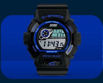 5 ATM Wielofunkcyjny cyfrowy zegarek wodoodporny LCD Wrist Watch