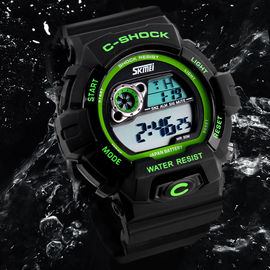5 ATM Wielofunkcyjny cyfrowy zegarek wodoodporny LCD Wrist Watch