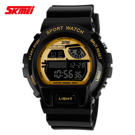 Wielofunkcyjny wyświetlacz LCD Cyfrowy Wrist Watch z paskiem PU niklu