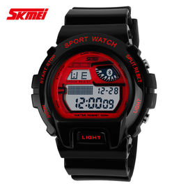 Wielofunkcyjny wyświetlacz LCD Cyfrowy Wrist Watch z paskiem PU niklu