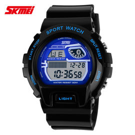 Wielofunkcyjny wyświetlacz LCD Cyfrowy Wrist Watch z paskiem PU niklu