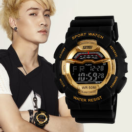 Wielofunkcyjna Unisex zegarki EL Backlight Stoper PU pasek