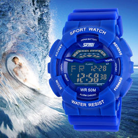 Wielofunkcyjna Unisex zegarki EL Backlight Stoper PU pasek