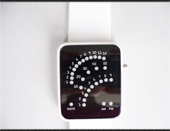Sport Miękkie silikonowe Customized Nadgarstek Watch, Biały Pasek Zegarki