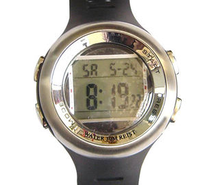 Mężczyźni PU Klamra Cyfrowy Alarm wibracyjny Dual Time Watch zegarek elektroniczny