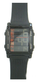 Czarny Atomic Watch godzinowe gongu Wodoodporne LED cyfrowy zegarek