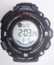 Triple Sensor Casio Style Wielofunkcyjna cyfrowa Watch Dive 30m Głębokość PU Zespół