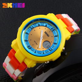 Ruch Japonii baterii Cyfrowy Wrist Watch Kolorowe PU skórzany pasek