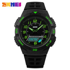 Miękkie PU Pasmo analogowe cyfrowe Watch 5ATM zielony dla Unisex Outdoor