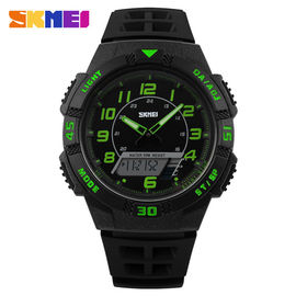 Miękkie PU Pasmo analogowe cyfrowe Watch 5ATM zielony dla Unisex Outdoor