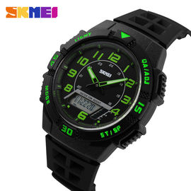 Miękkie PU Pasmo analogowe cyfrowe Watch 5ATM zielony dla Unisex Outdoor