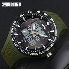 Armia Zielony Duża Dial Analogowy Cyfrowy Wrist Watch z podwójnym Japonia Movts