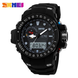 Czarny pasek PU Strong Analogowy Cyfrowy Wrist Watch Z Lśnienie Klamry