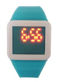 Zespoły Kid Kwadrat LED Cyfrowy Wrist Watch silikonowe AM PM Zegarek na prezent