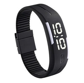 Wodoszczelność Guma biała dioda LED Cyfrowy Wrist Watch dla człowieka w czarny, niebieski