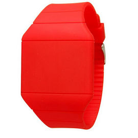 Silikon Ultra Thin Red LED cyfrowy zegarek, Reklama Lady Wrist Watch
