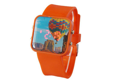 Duży kwadrat wzór ekran dotykowy Zegarki cyfrowe Stainless Steel Back for Children