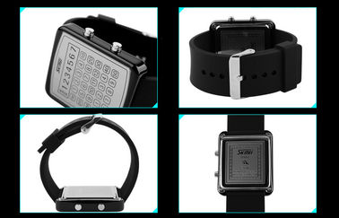 Podświetlenie LED EL Cyfrowy Wrist Watch, Kalkulator Dial Lustro zegarki