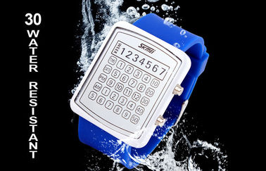 Podświetlenie LED EL Cyfrowy Wrist Watch, Kalkulator Dial Lustro zegarki