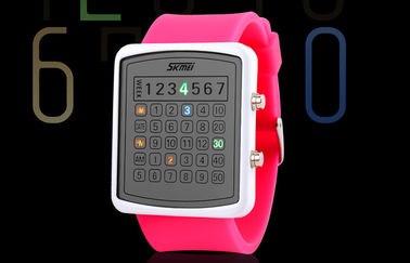 Podświetlenie LED EL Cyfrowy Wrist Watch, Kalkulator Dial Lustro zegarki