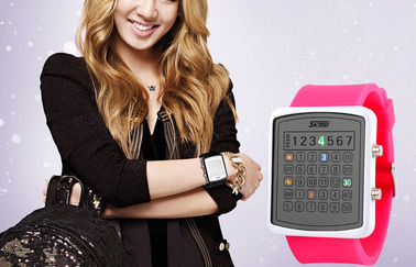 Podświetlenie LED EL Cyfrowy Wrist Watch, Kalkulator Dial Lustro zegarki