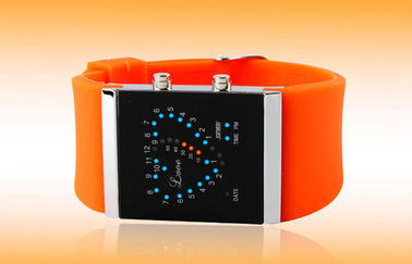 Dziewczyny LED Cyfrowy Wrist Watch, niebieski pasek silikonowy zegarki elektroniczne