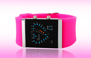 Dziewczyny LED Cyfrowy Wrist Watch, niebieski pasek silikonowy zegarki elektroniczne