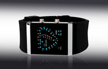 Dziewczyny LED Cyfrowy Wrist Watch, niebieski pasek silikonowy zegarki elektroniczne