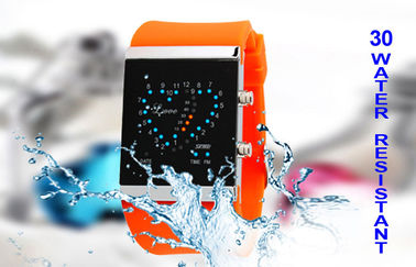Dziewczyny LED Cyfrowy Wrist Watch, niebieski pasek silikonowy zegarki elektroniczne