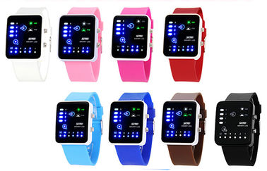 Lady wstrząsoodporny LED Cyfrowy Wrist Watch, Antymagnetyczny Binary Watch