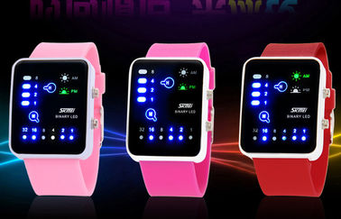 Lady wstrząsoodporny LED Cyfrowy Wrist Watch, Antymagnetyczny Binary Watch