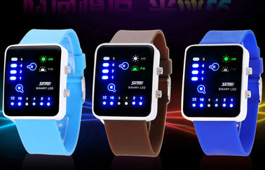 Lady wstrząsoodporny LED Cyfrowy Wrist Watch, Antymagnetyczny Binary Watch