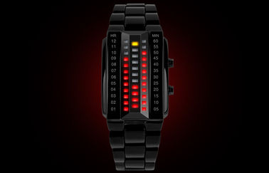 Unisex 3D LED Watch Dostosowane Czarny Alloy Cyfrowy Wrist Watch