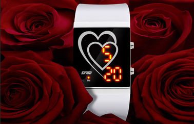 LED cyfrowy zegarek Serca Style Para EL Backlight Lustro Watch