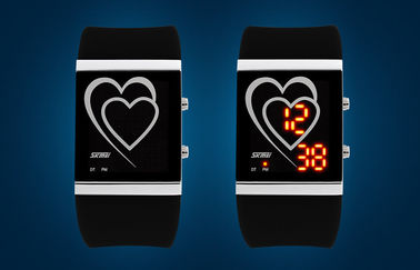 LED cyfrowy zegarek Serca Style Para EL Backlight Lustro Watch