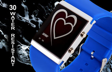 LED cyfrowy zegarek Serca Style Para EL Backlight Lustro Watch