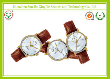 Diament Luksusowe Jelly mężczyzn Wrist Watch Quartz MOVT Japonia Brown Z paskiem