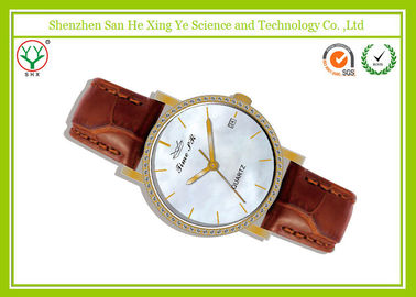 Diament Luksusowe Jelly mężczyzn Wrist Watch Quartz MOVT Japonia Brown Z paskiem