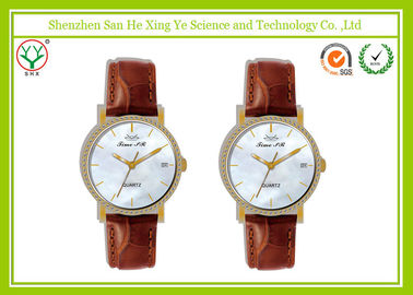 Diament Luksusowe Jelly mężczyzn Wrist Watch Quartz MOVT Japonia Brown Z paskiem